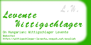 levente wittigschlager business card